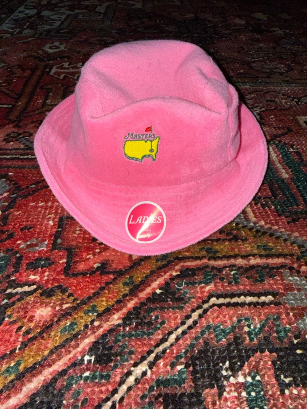 Masters Pink Ladies Bucket Hat with Yellow Logo